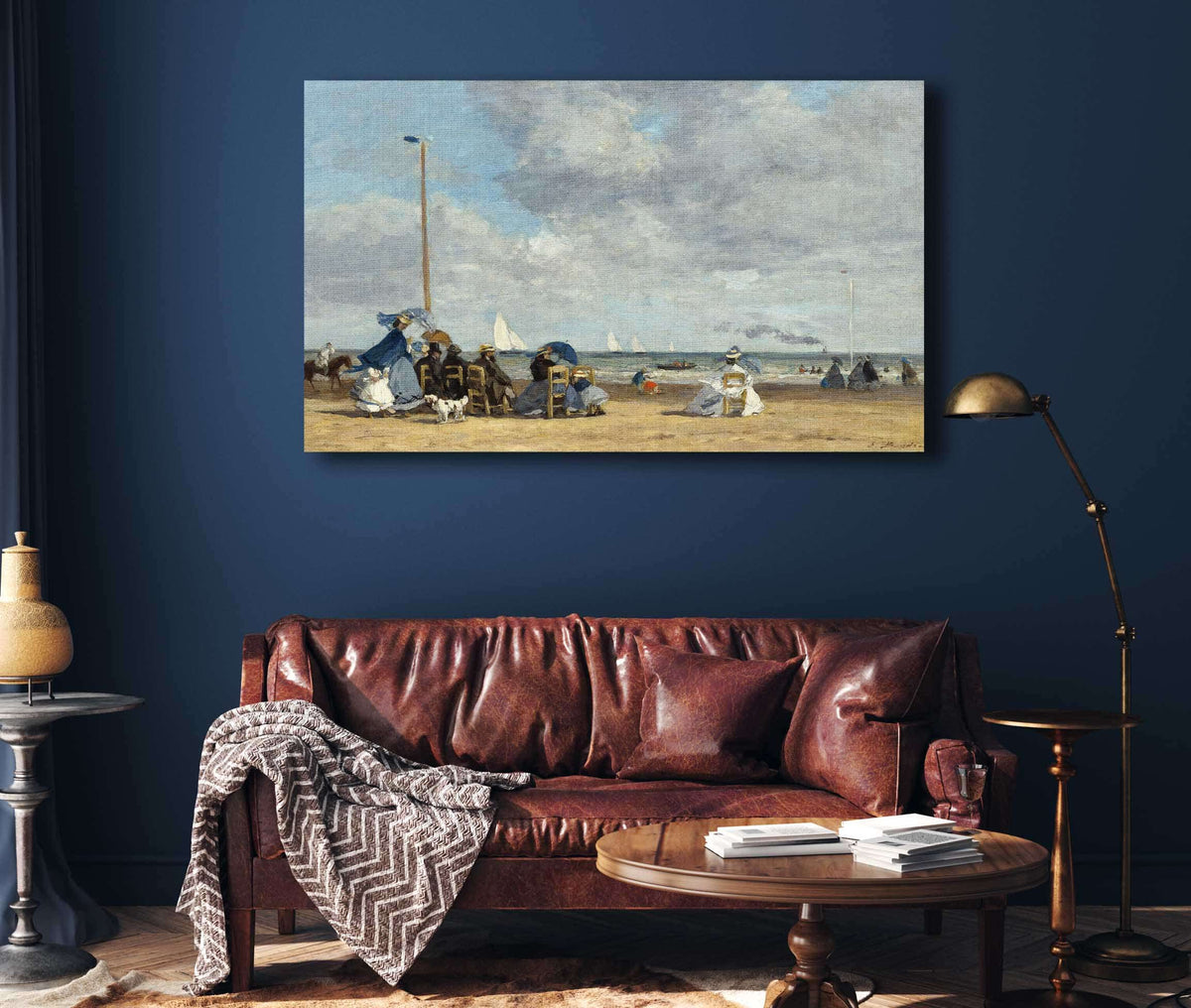 Beach At Trouville by Eugene Boudin