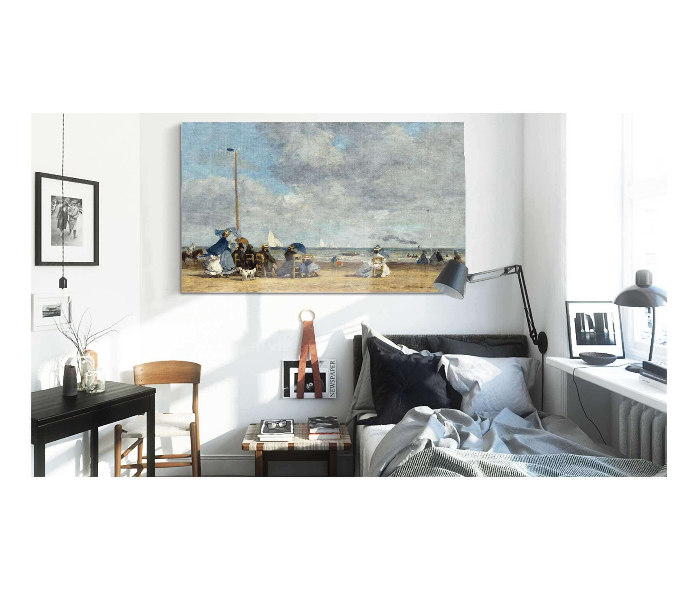 Beach At Trouville by Eugene Boudin