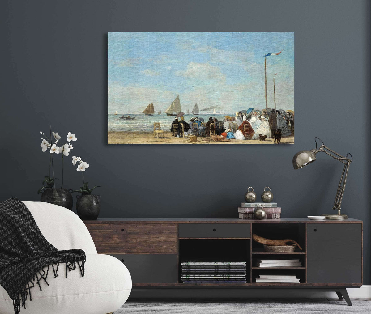 Beach Scene At Trouville by Eugene Boudin