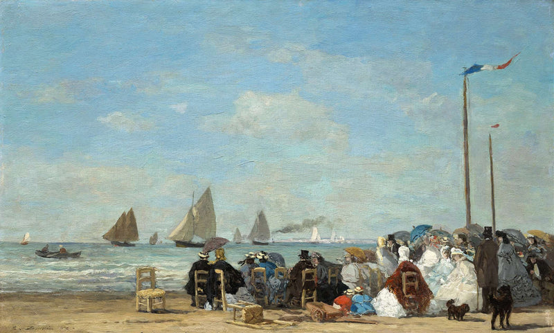Beach Scene At Trouville by Eugene Boudin
