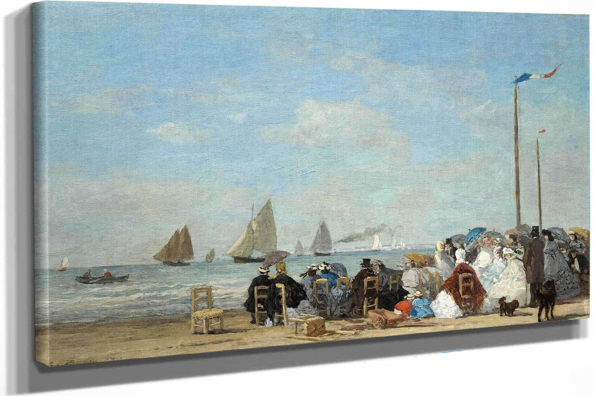 Beach Scene At Trouville by Eugene Boudin
