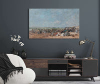 Beach Scene In Trouville   by Eugene Boudin