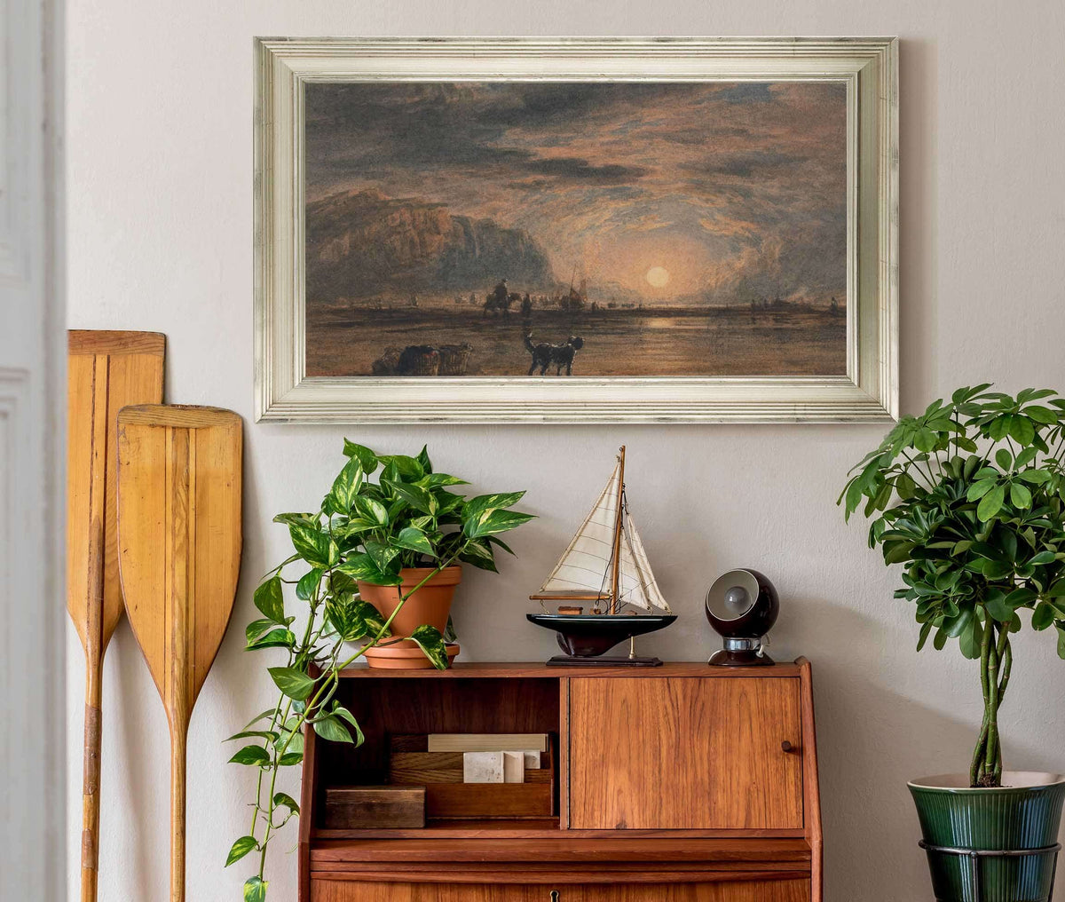 Beach Scene Sunrise by David Cox