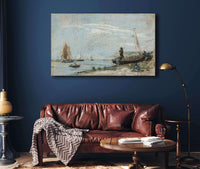 Beach With Fishing Boats by Eugene Boudin