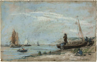 Beach With Fishing Boats by Eugene Boudin