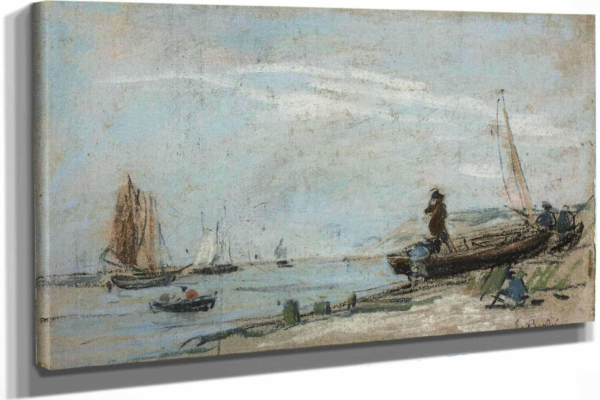 Beach With Fishing Boats by Eugene Boudin