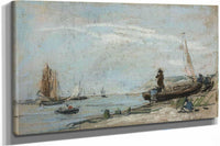 Beach With Fishing Boats by Eugene Boudin