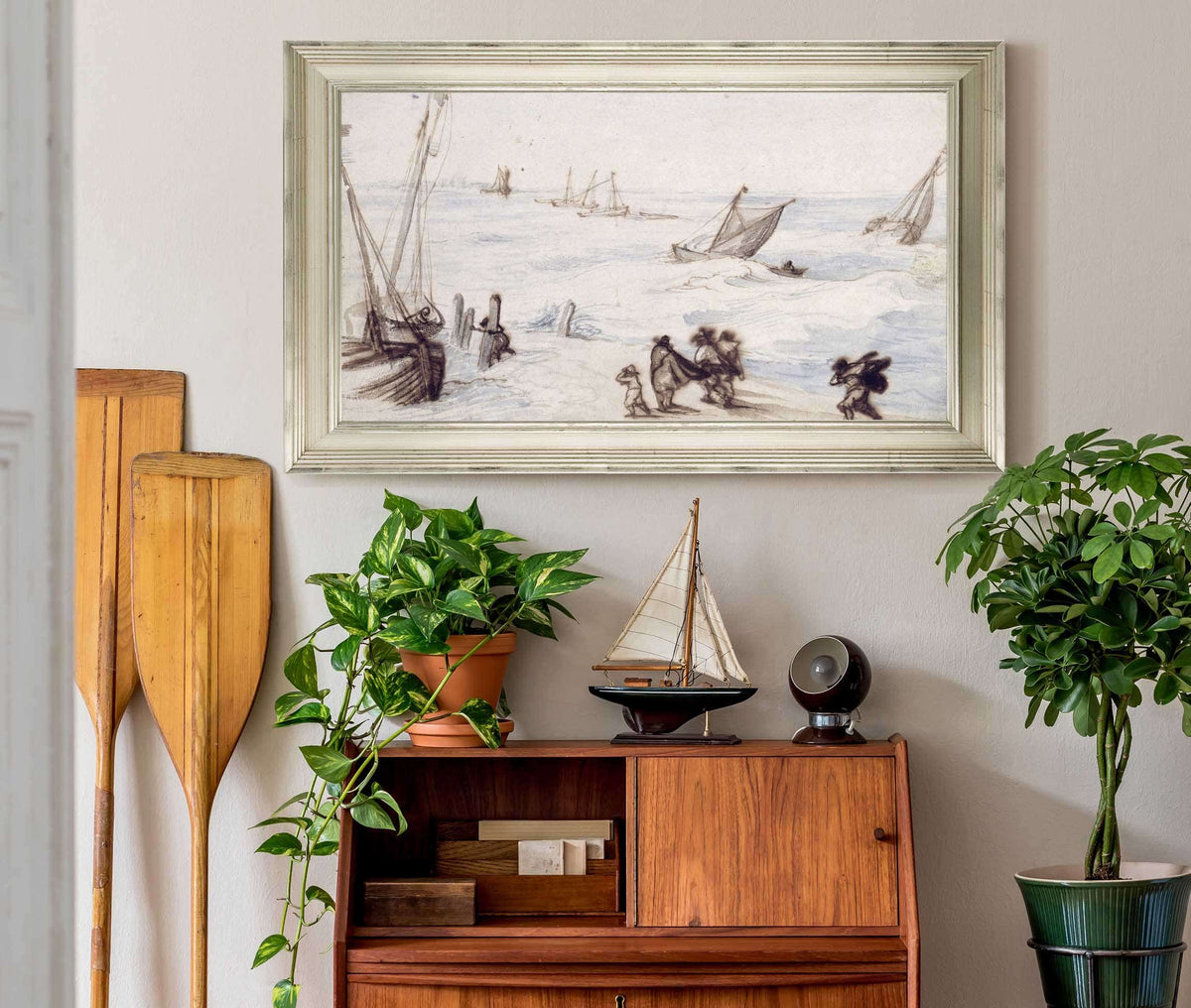 Beach With Sailboats And Stormy Sea by Jan Brueghel The Elder