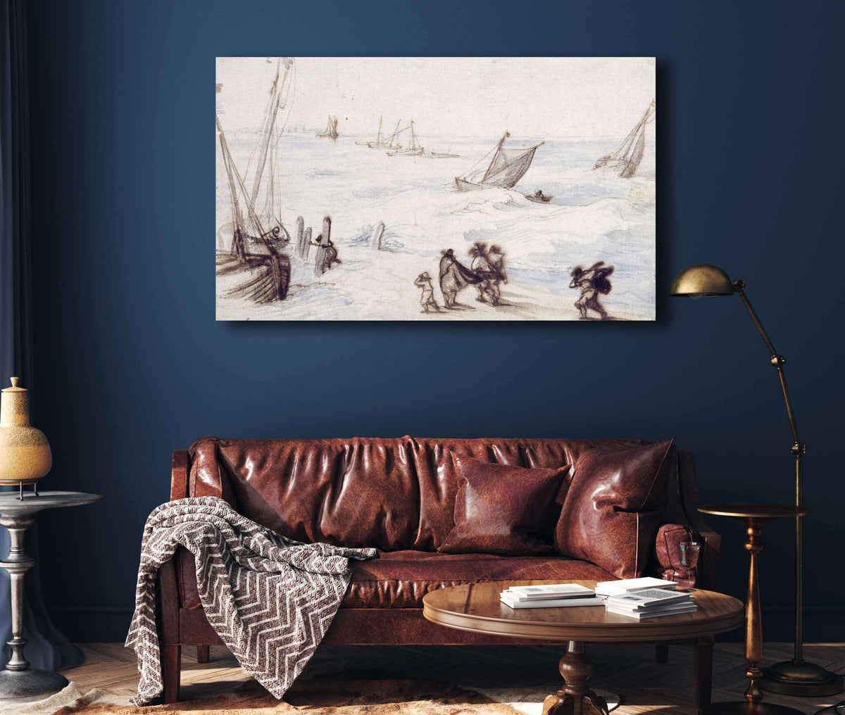 Beach With Sailboats And Stormy Sea by Jan Brueghel The Elder