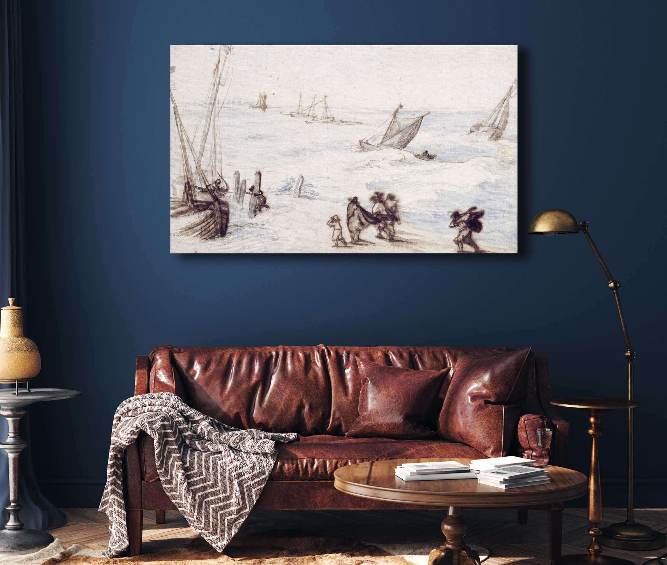 Beach With Sailboats And Stormy Sea by Jan Brueghel The Elder