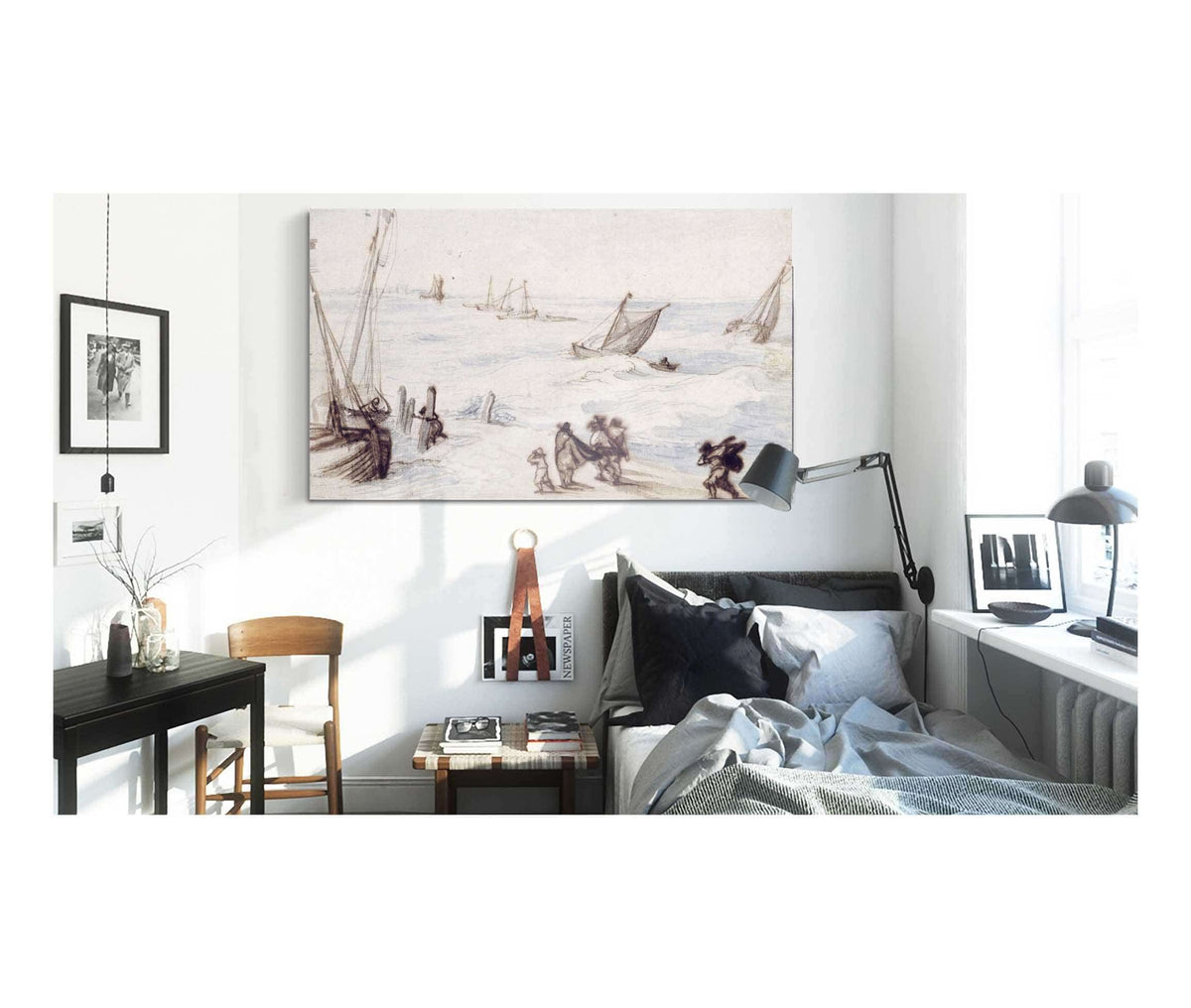 Beach With Sailboats And Stormy Sea by Jan Brueghel The Elder