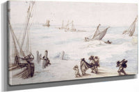 Beach With Sailboats And Stormy Sea by Jan Brueghel The Elder