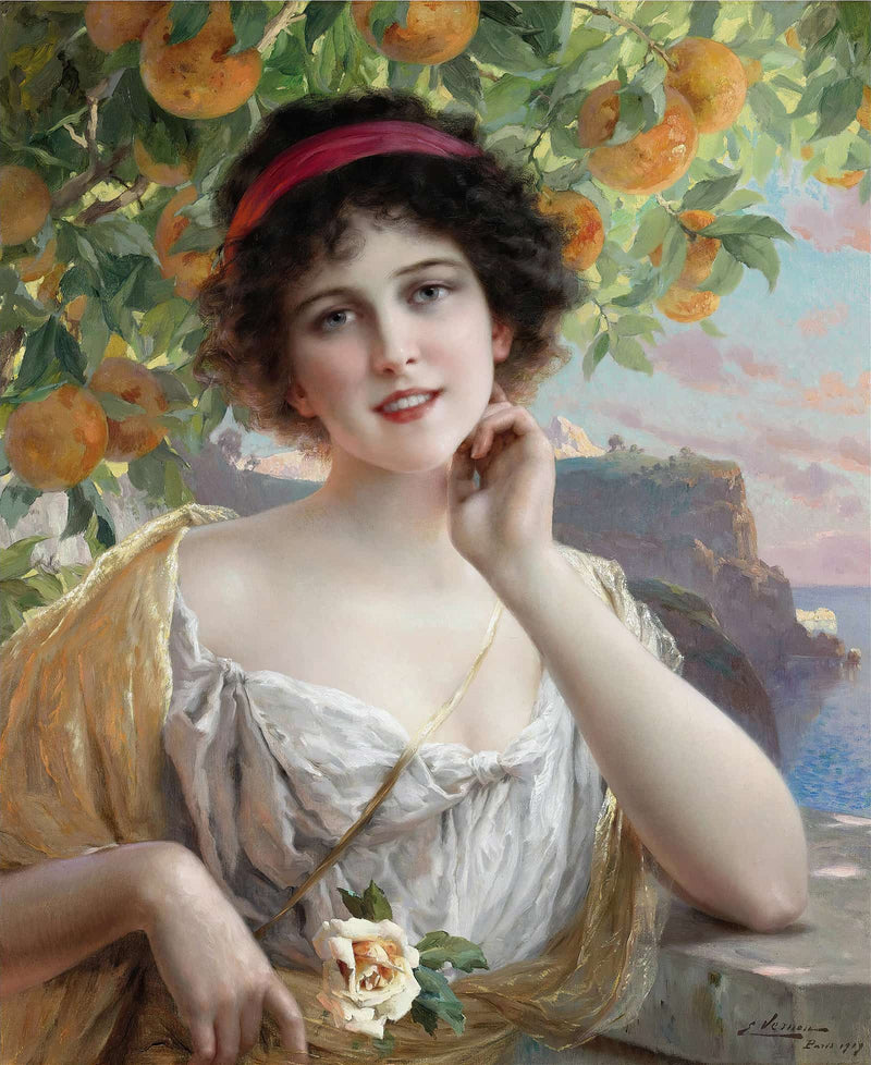Beauty Under The Orange Tree by Emile Vernon