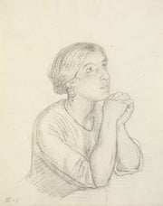 Bedende Italienerinde Brystbillede by Wilhelm Marstrand