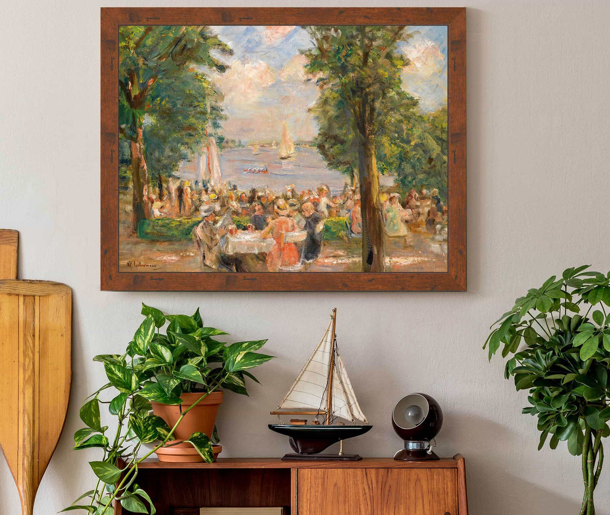 Beergarden Near The Wannsee House On The Lake by Max Liebermann