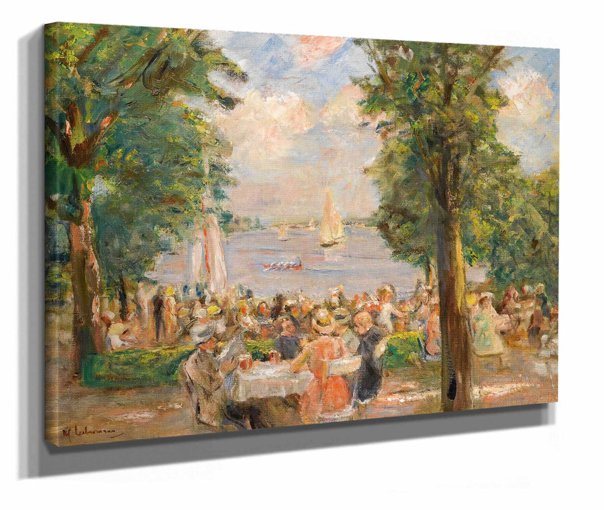 Beergarden Near The Wannsee House On The Lake by Max Liebermann