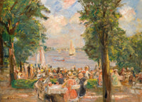 Beergarden Near The Wannsee House On The Lake by Max Liebermann