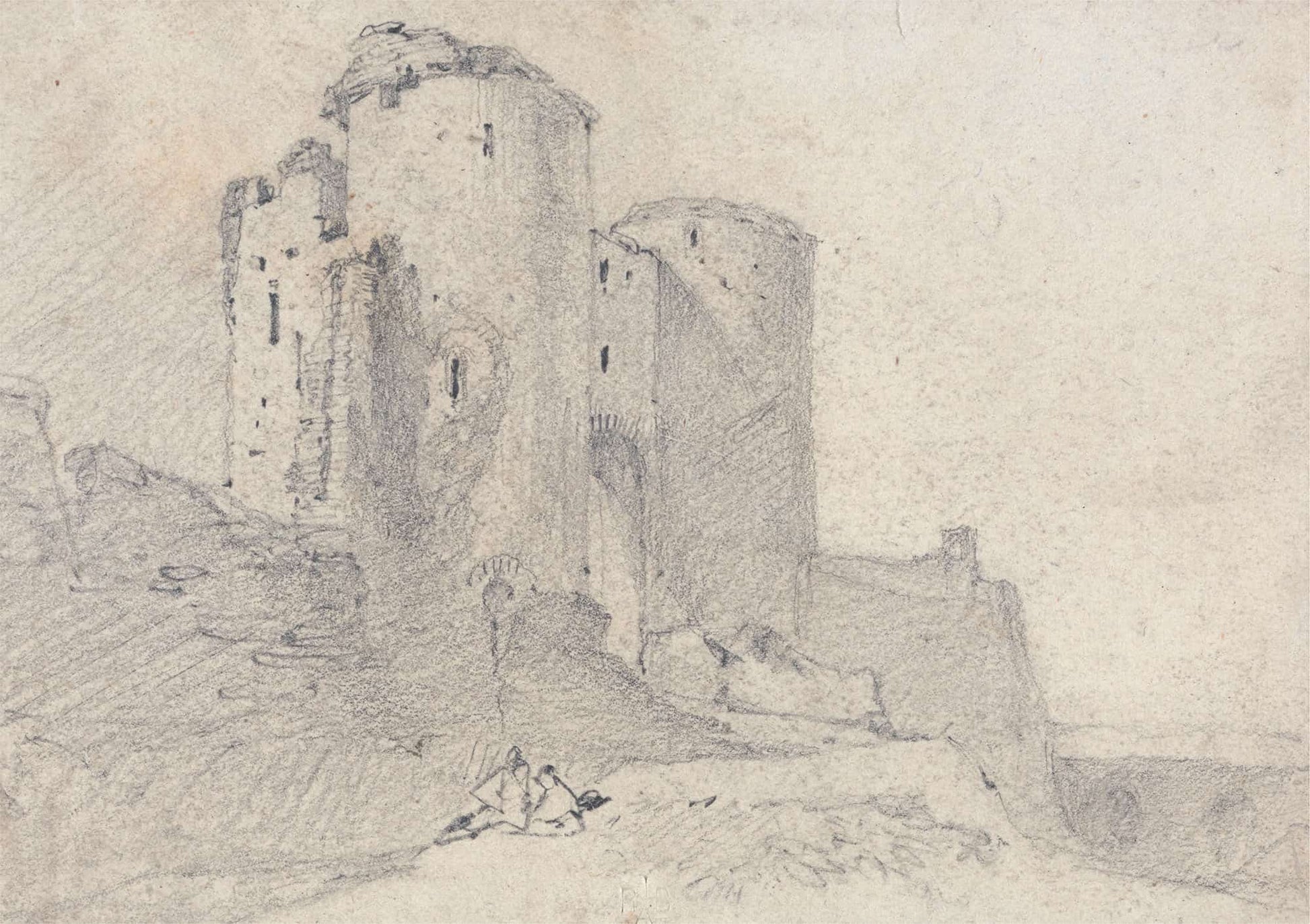 Beeston Castle Cheshire Entrance To The Castle by John Sell Cotman