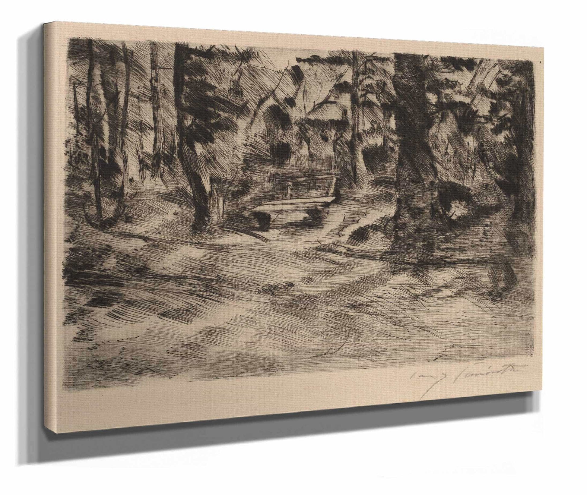 Bench In The Woods Ii Bank Im Walde Ii by Lovis Corinth