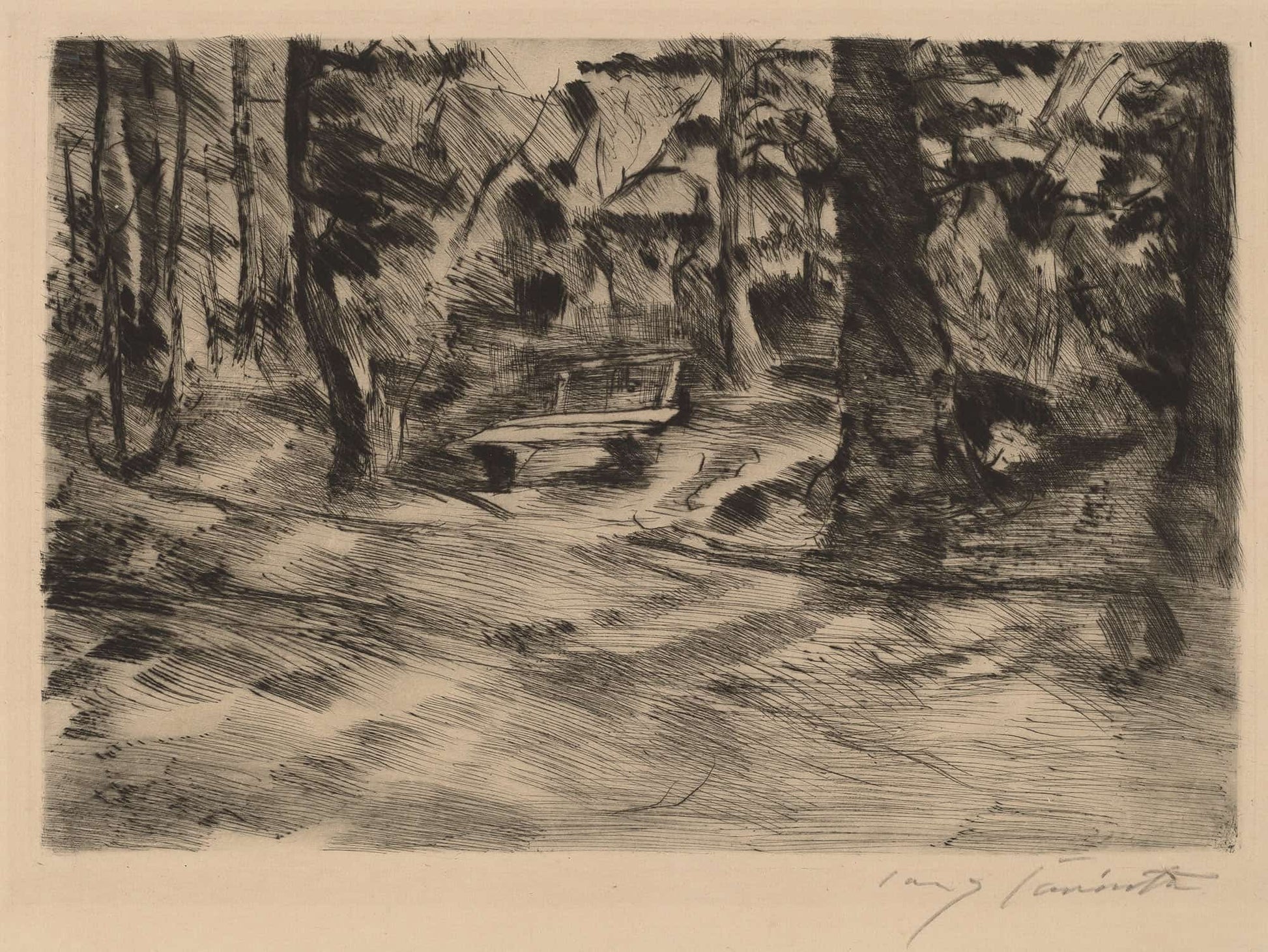 Bench In The Woods Ii Bank Im Walde Ii by Lovis Corinth