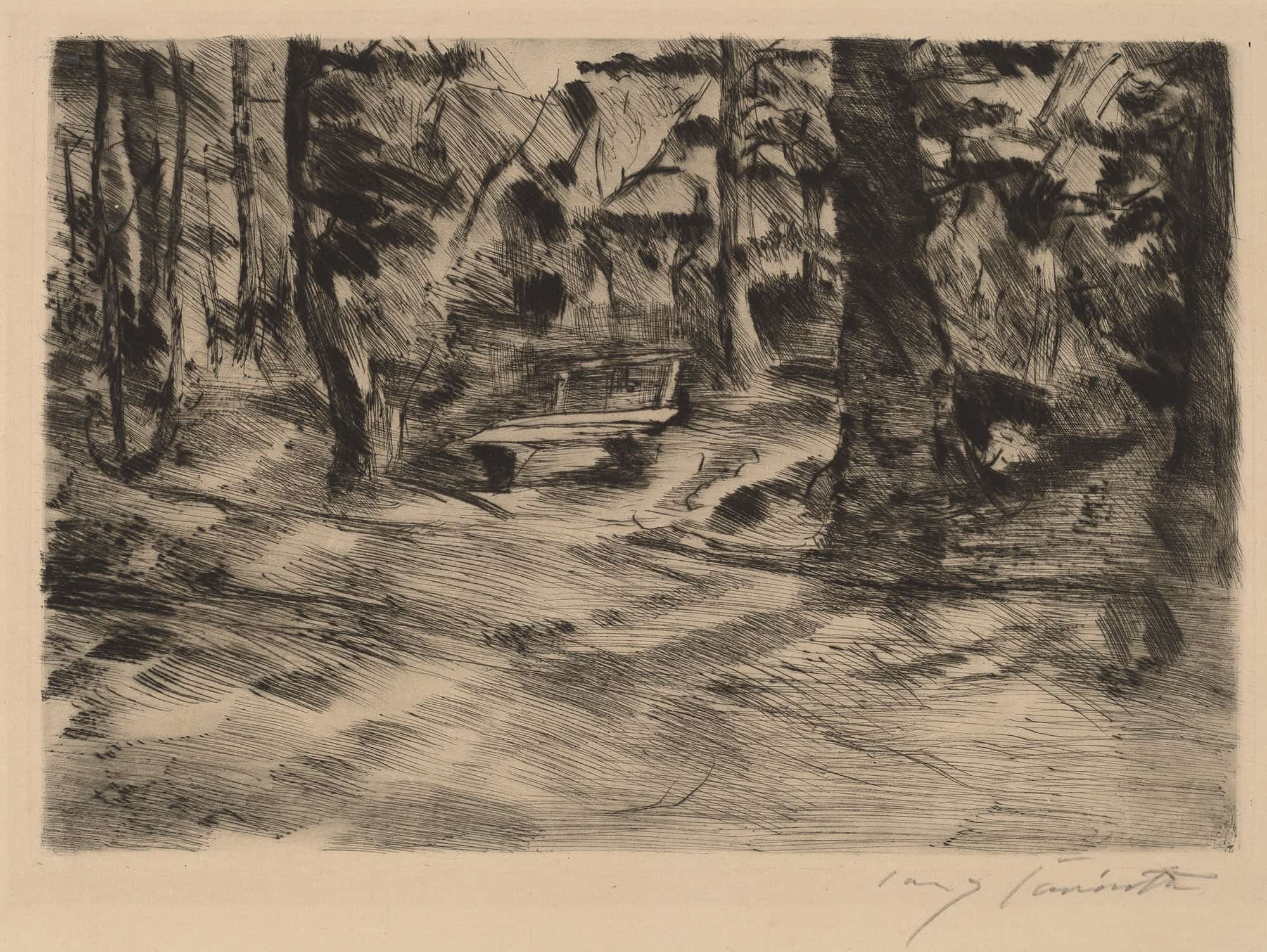 Bench In The Woods Ii Bank Im Walde Ii by Lovis Corinth