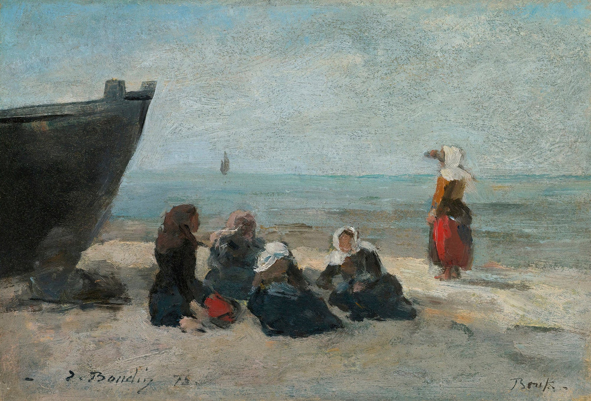 Berck Pecheuses Guettant Le Retour Des Barques by Eugene Boudin