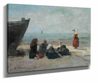 Berck Pecheuses Guettant Le Retour Des Barques by Eugene Boudin