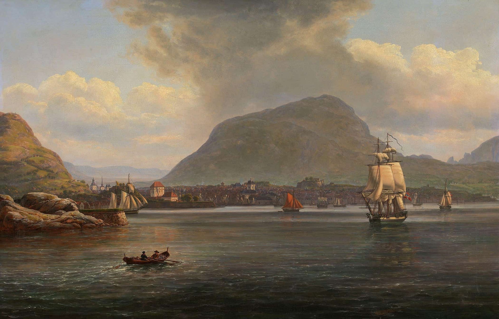 Bergen Seen From The Northern Inlet by Johan Christian Dahl