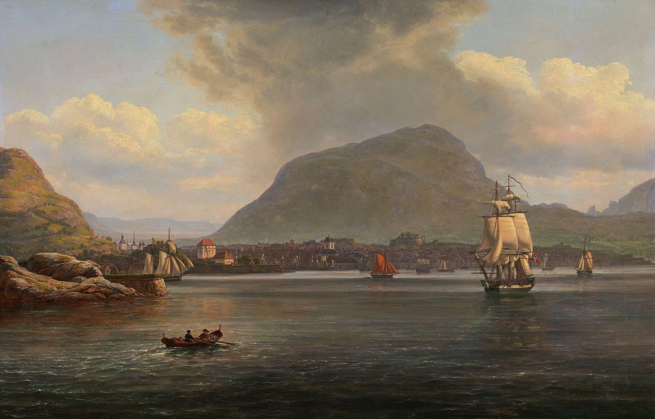 Bergen Seen From The Northern Inlet by Johan Christian Dahl