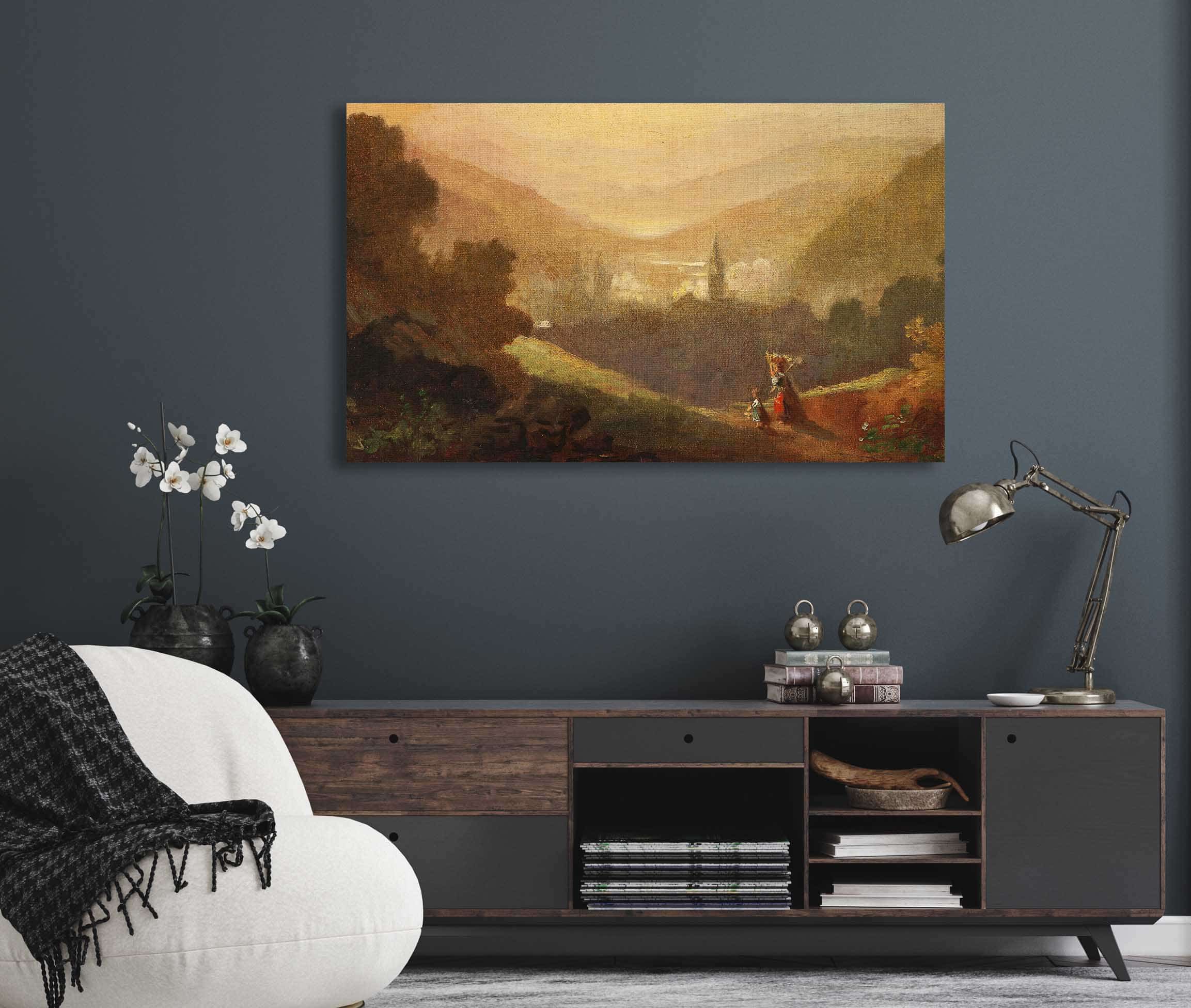 Berglandschaft Mit Sennerin Und Kind by Carl Spitzweg