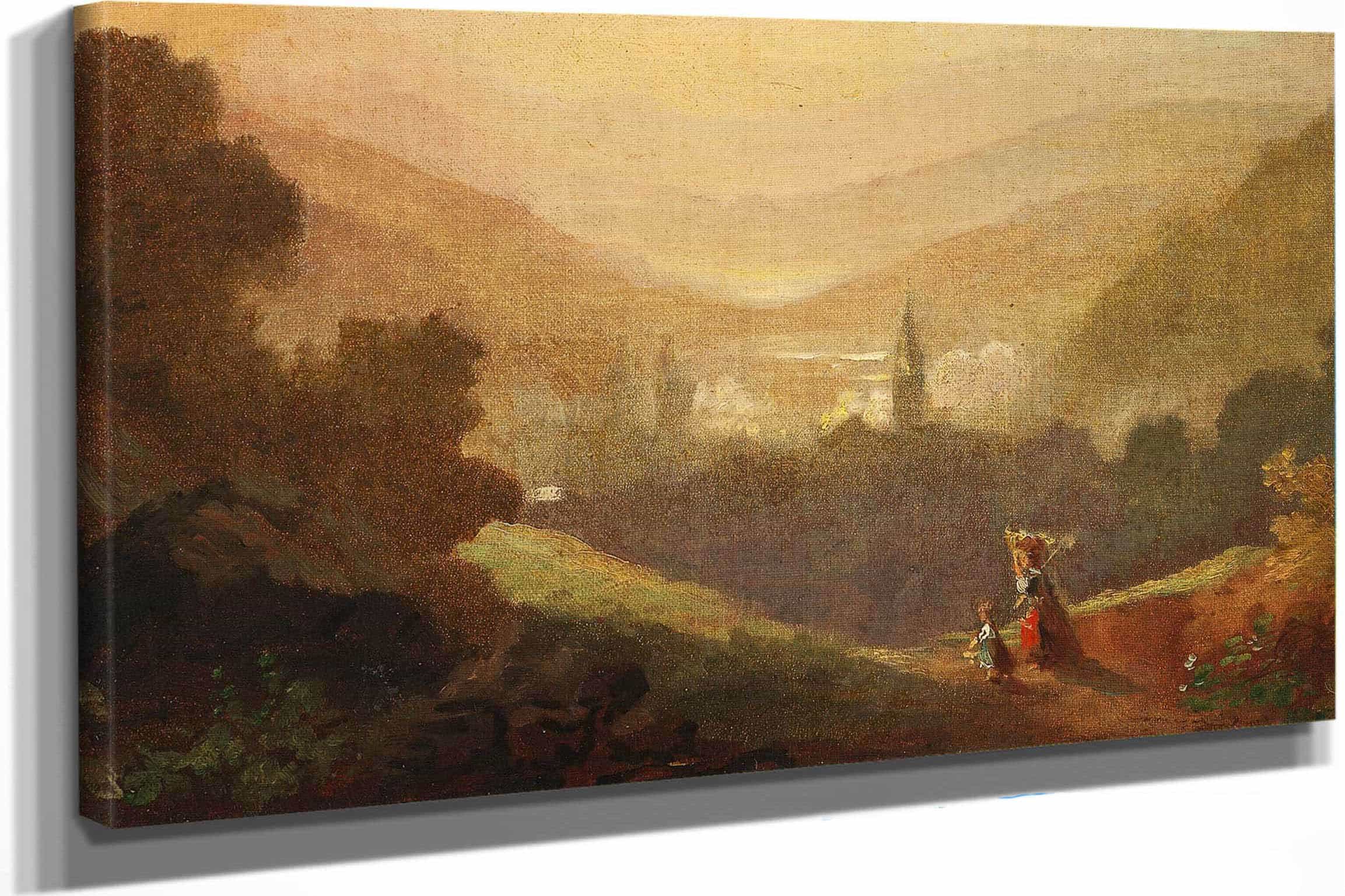 Berglandschaft Mit Sennerin Und Kind by Carl Spitzweg
