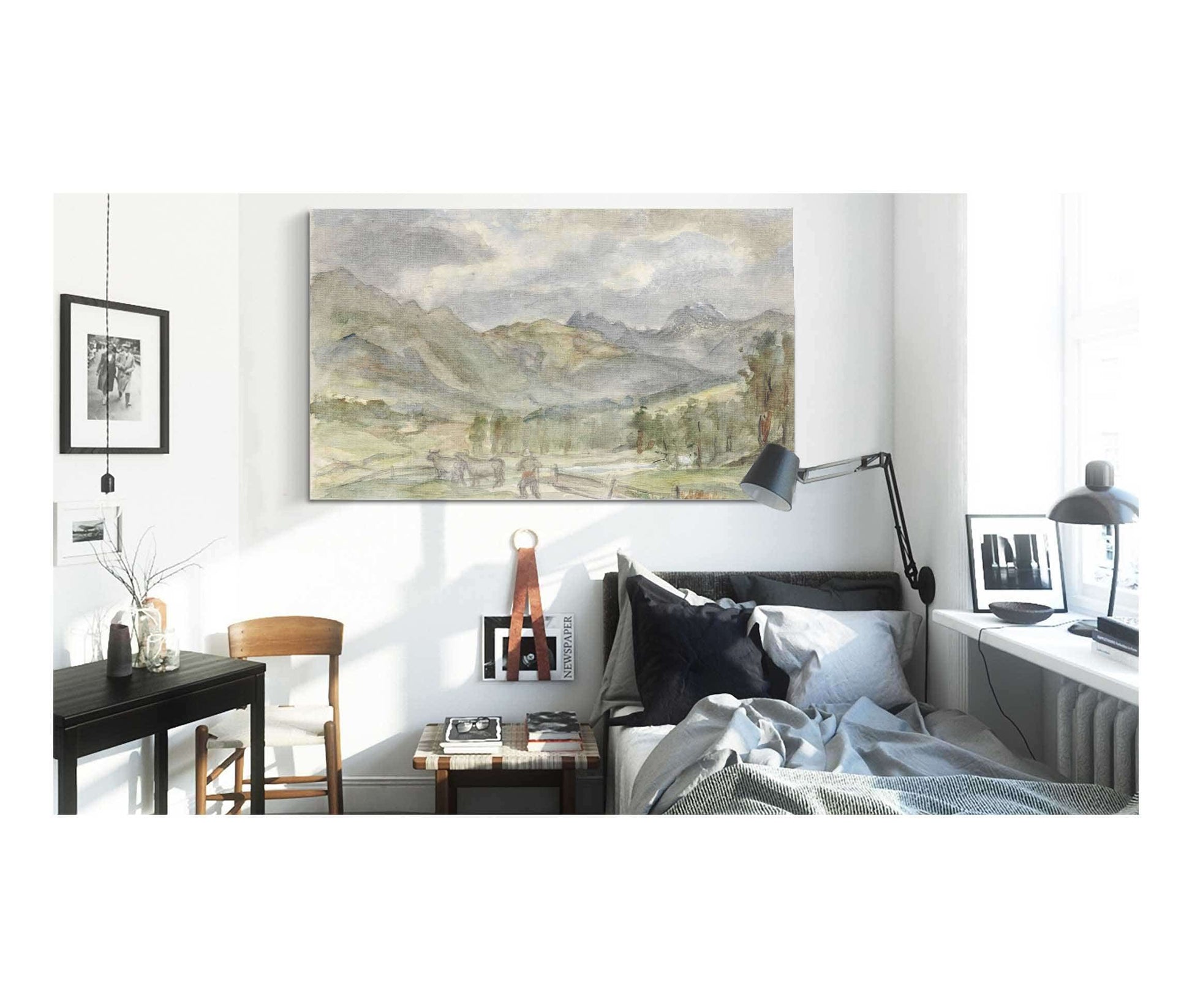 Berglandschap Met Veehoeder En Twee Koeien  by Jozef Israels