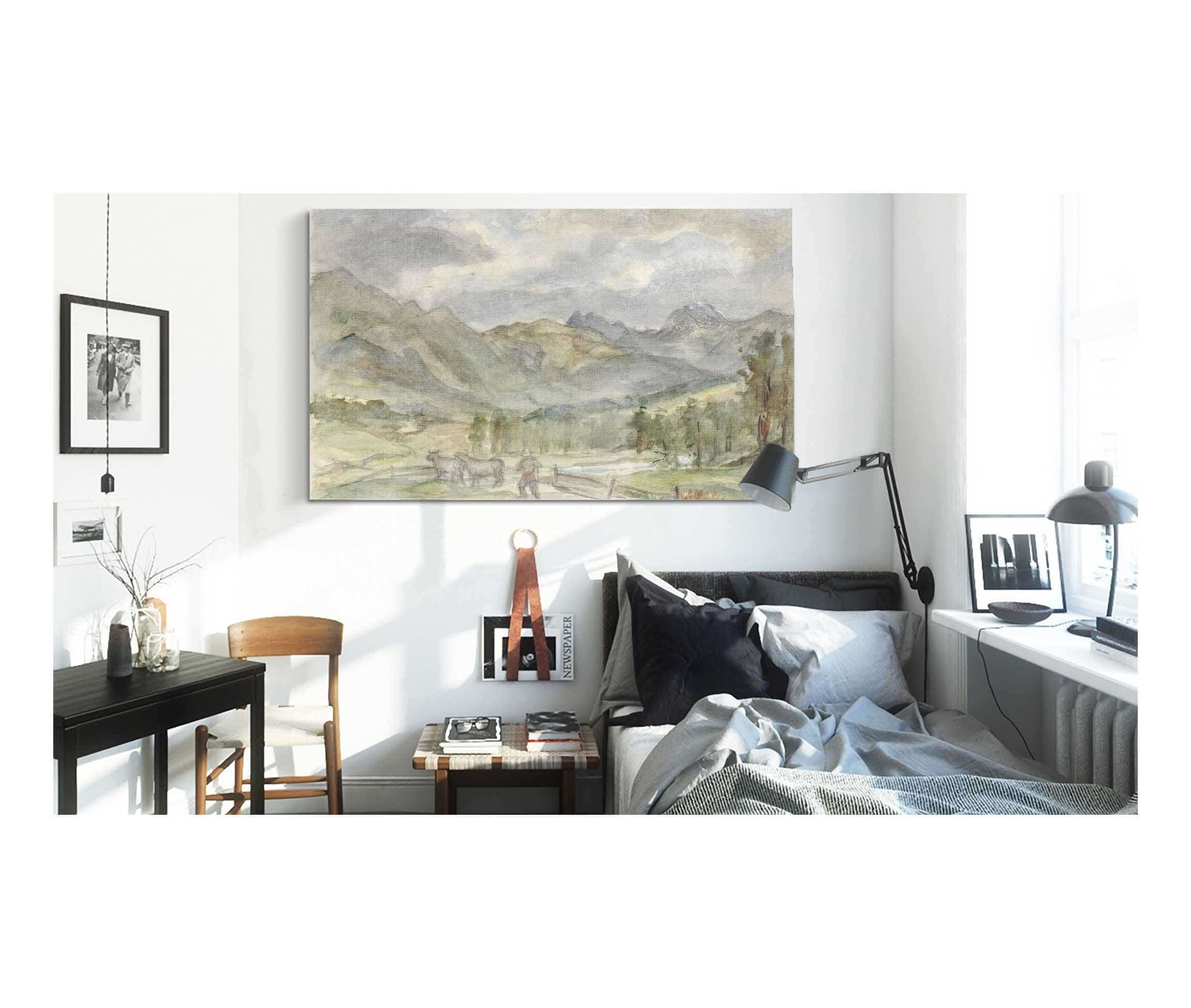 Berglandschap Met Veehoeder En Twee Koeien  by Jozef Israels