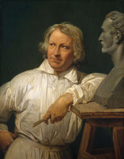 Bertel Thorvaldsen   With The Bust Of Horace Vernet by Horace Vernet