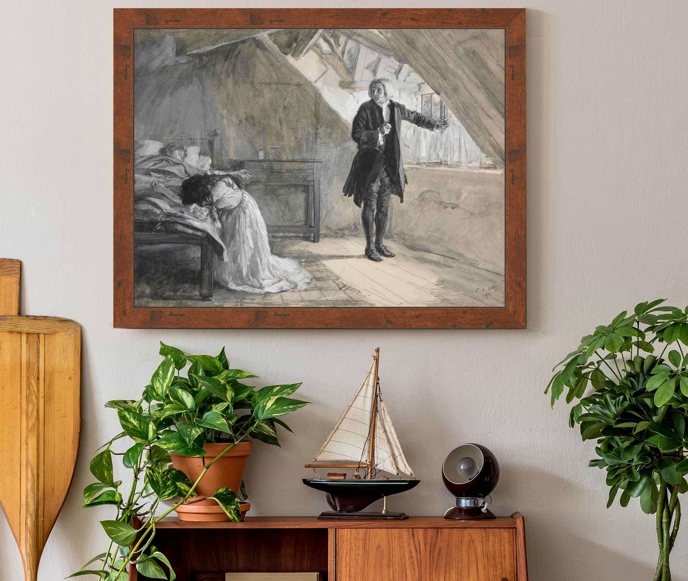 Beside The Bed Where Parting Life Was Village by Edwin Austin Abbey