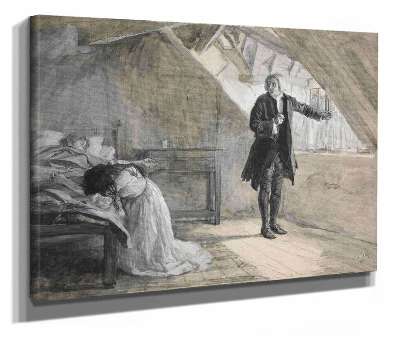 Beside The Bed Where Parting Life Was Village by Edwin Austin Abbey
