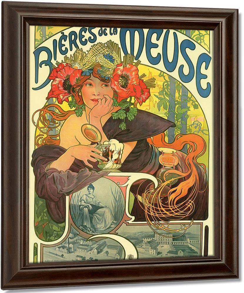 Bieres De La Meuse By Alphonse Mucha Print, Canvas Art, Framed Print ...
