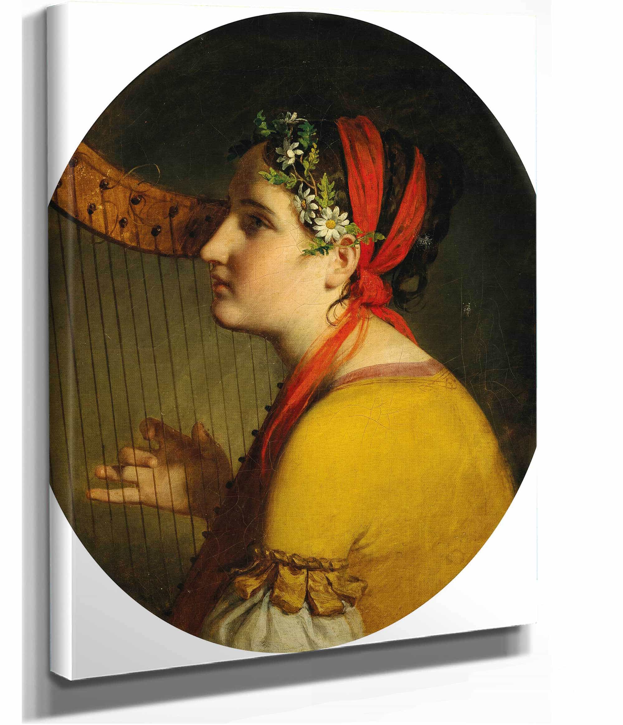 Bildnis Einer Dame Mit Harfe by Friedrich Von Amerling