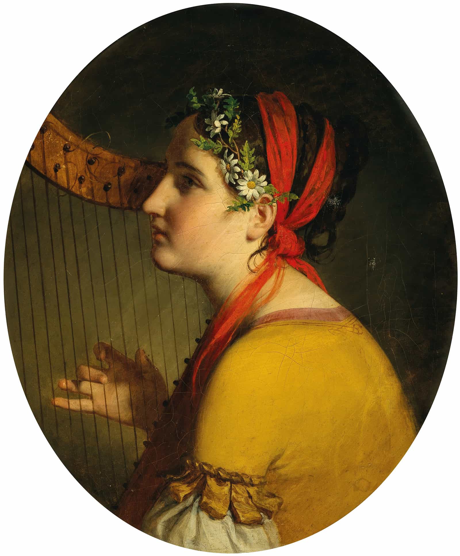 Bildnis Einer Dame Mit Harfe by Friedrich Von Amerling