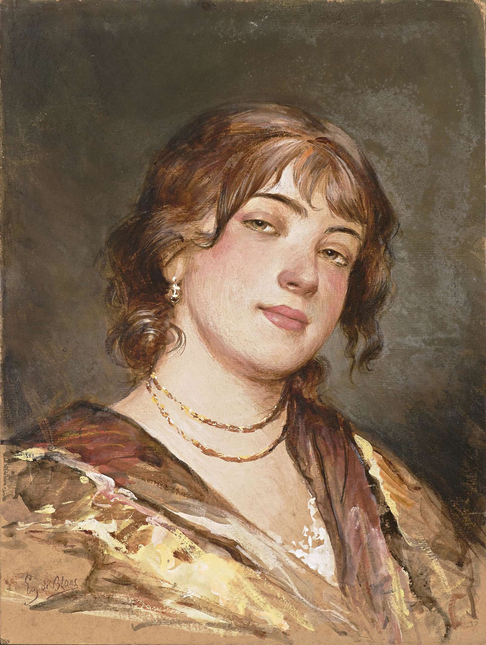 Bildnis Einer Jungen Italienerin by Eugen Von Blaas