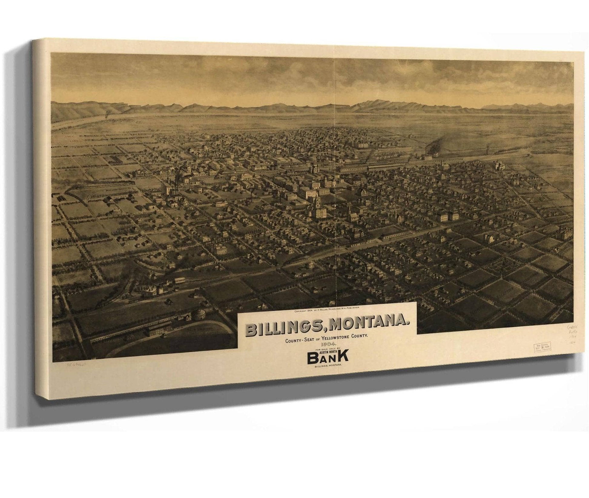 Billings Montana County Seat Of Yellowstone County 1904  State Of Montana