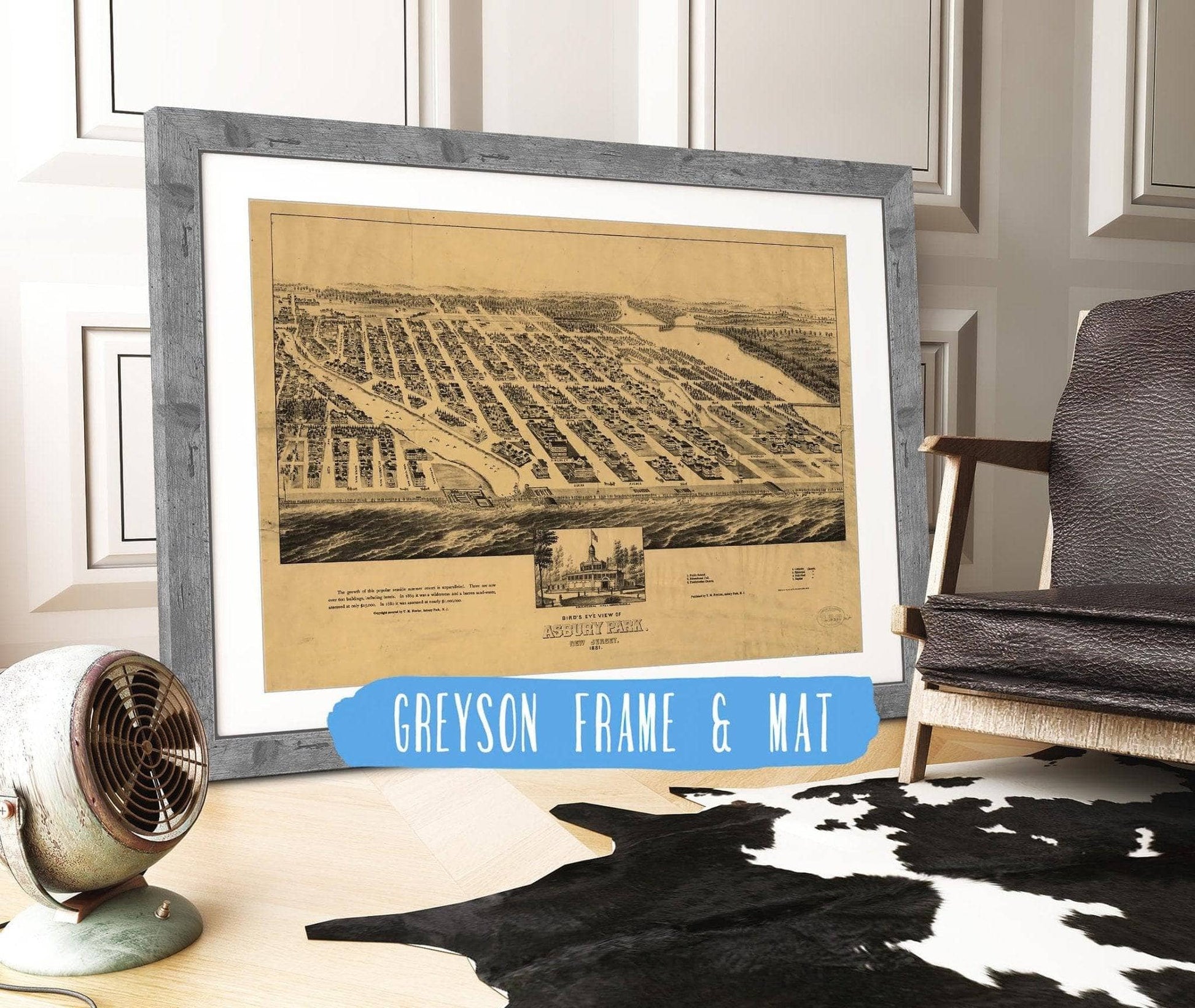 Birds Eye View Of Asbury Park New Jersey 1881 State of New Jersey