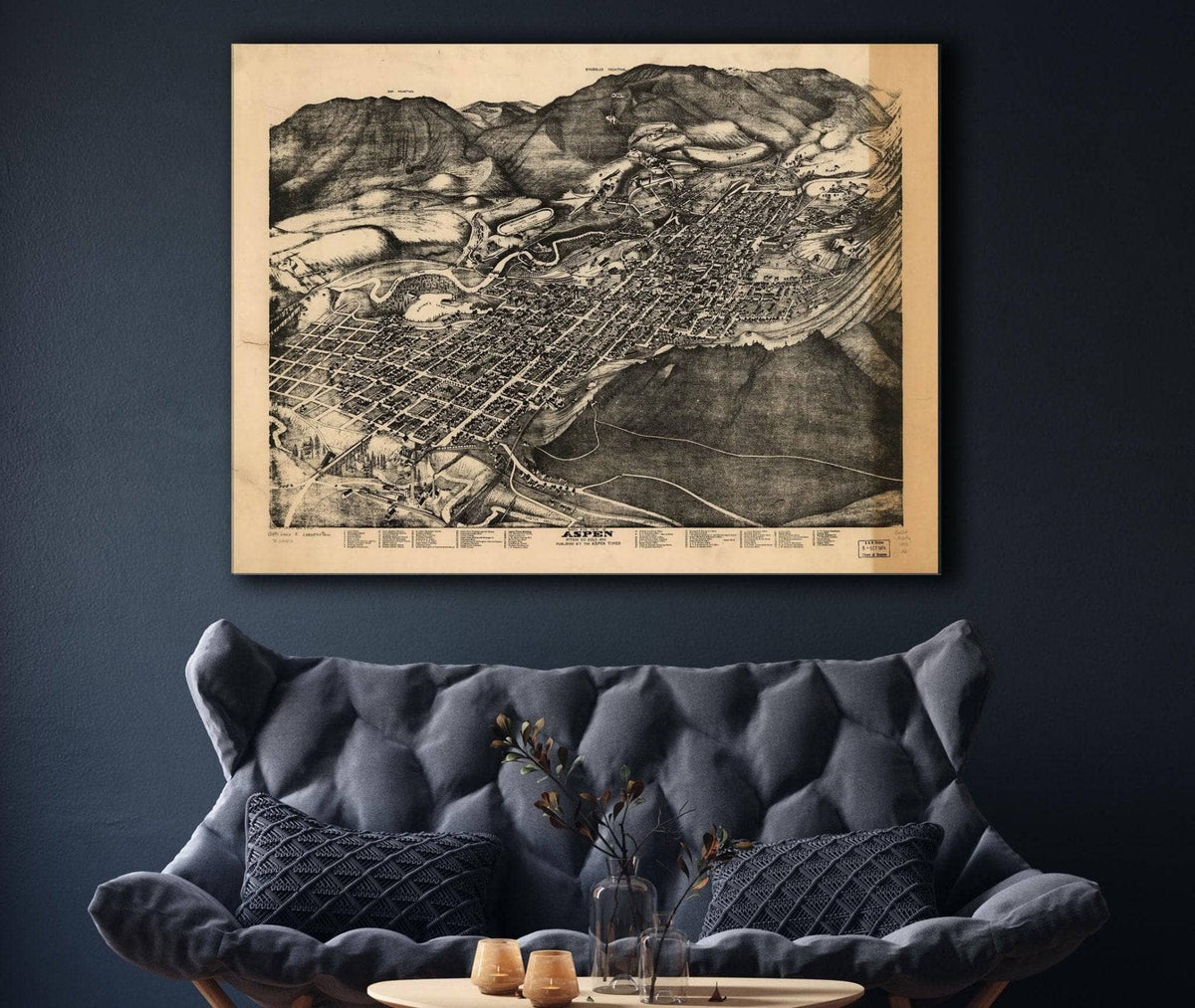 Birds Eye View Of Aspen Pitkin Co Colo 1893 State