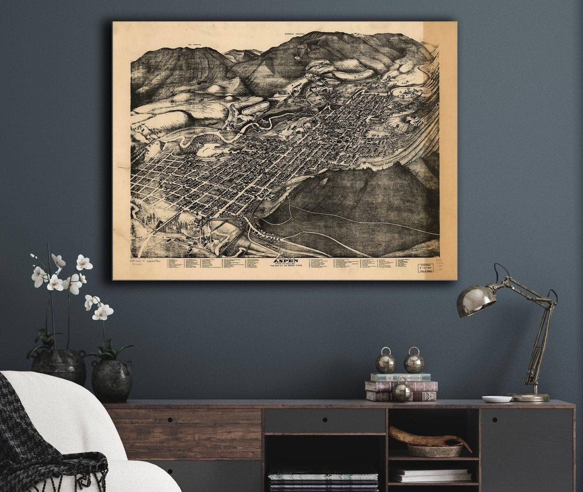 Birds Eye View Of Aspen Pitkin Co Colo 1893 State