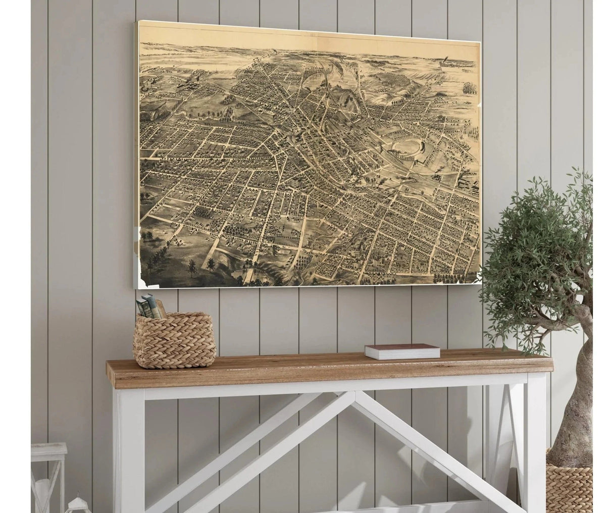 Birds Eye View Of Battle Creek Mich  State Of Michigan