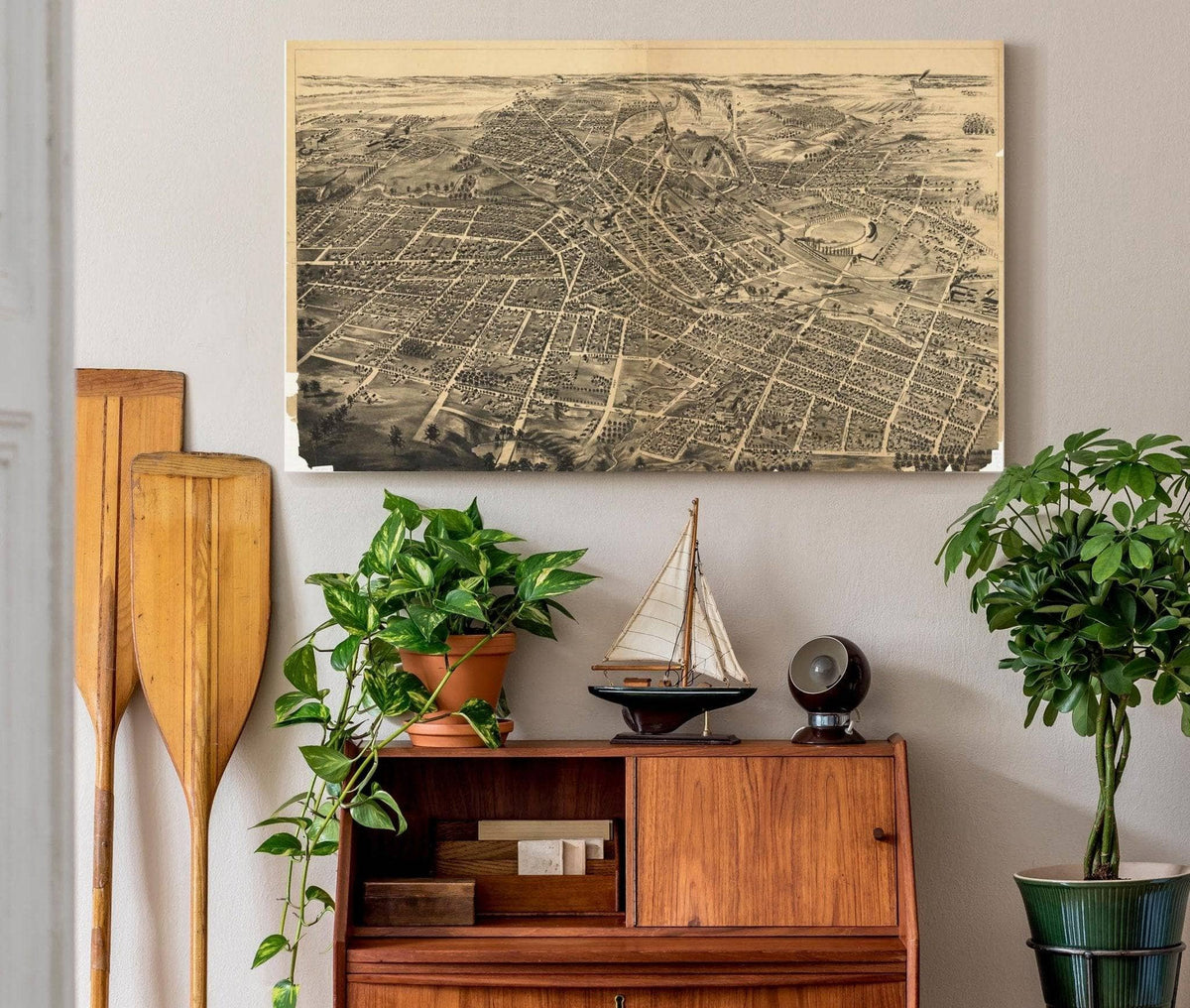 Birds Eye View Of Battle Creek Mich  State Of Michigan