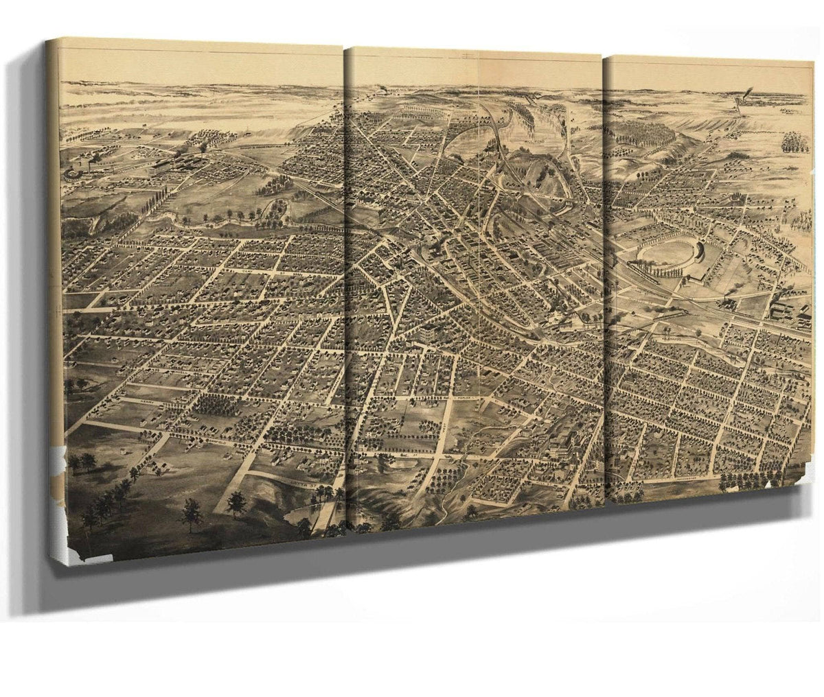 Birds Eye View Of Battle Creek Mich  State Of Michigan