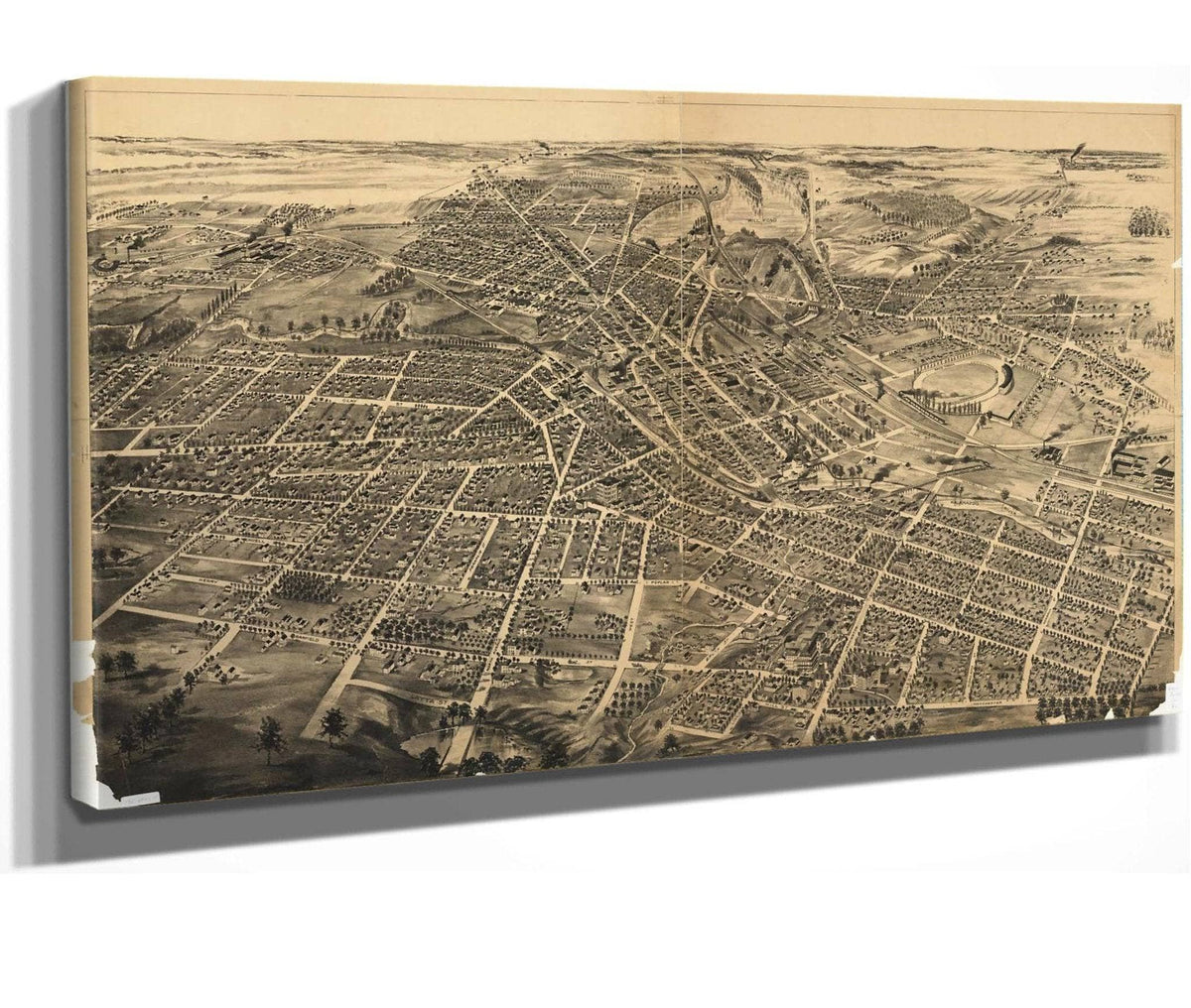 Birds Eye View Of Battle Creek Mich  State Of Michigan