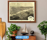 Birds Eye View Of Bay City Portsmouth Wenona & Salzburg Bay Co Michigan 1867 State of Michigan