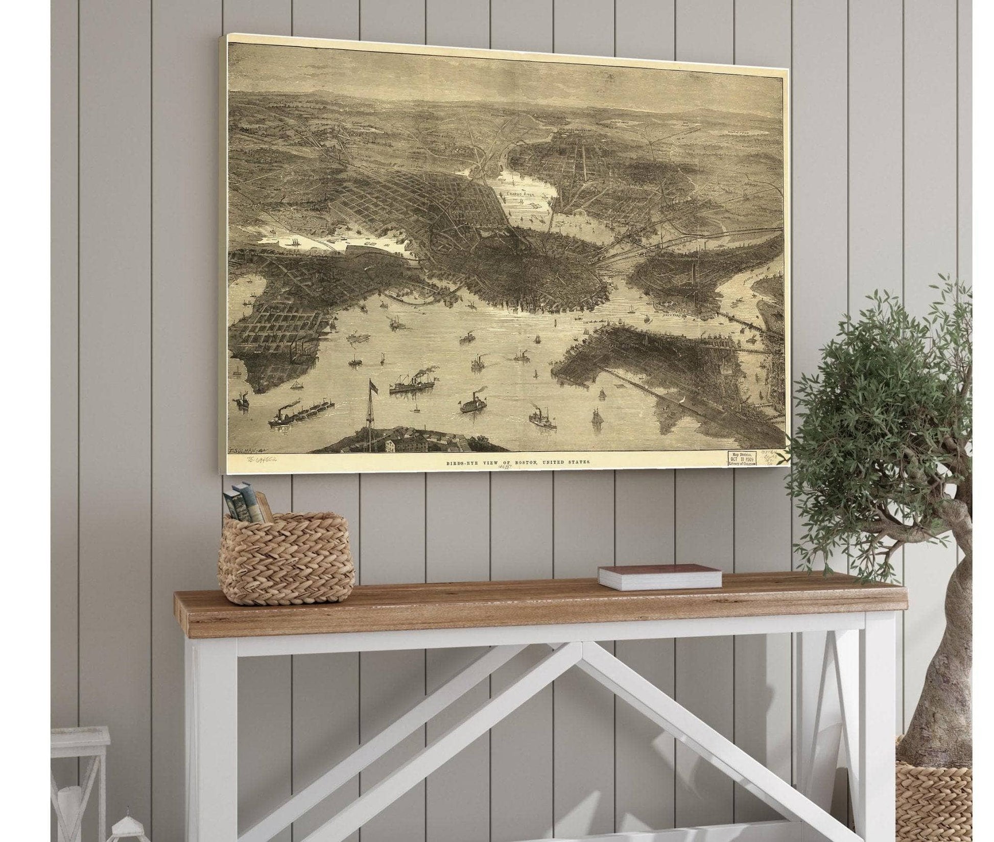 Birds Eye View Of Boston United States  State Of Massachusetts